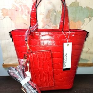 BRAND NEW Isabelle Pocketbook In Red "PETA APPROVED VEGAN"